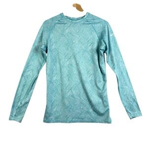 Nike Pro Combat Therma-Fit Long Sleeve Activewear Shirt‎ Blue Women Large Fitted